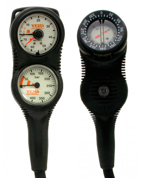 TDS MINI 3 SCUBA DIVING GAUGES CONSOLE DEPTH/PRESSURE/COMPASS