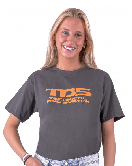 TDS GRAPHITE T-SHIRT WITH ORANGE LOGO UNISEX