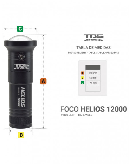 TDS HELIOS 12000 LUMENS UNDERWATER VIDEO LIGHT