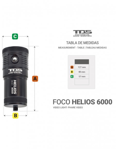 FOCO LED VIDEO SUBMARINO TDS HELIOS 6000 LUMENES