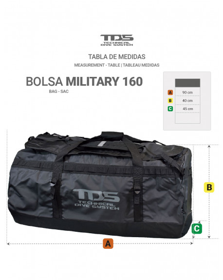 TDS MILITARY ELITE PVC BAG 160 L FOR SCUBA DIVING