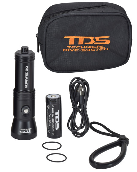 TDS KAVE LED DIVING LIGHT 2000 LUMEN RECHARGEABLE USB-C