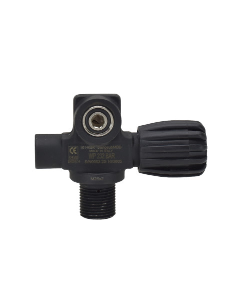 TDS TWIN RIGHT DIVING VALVE BLACK M25 232 BAR WITHOUT CAP