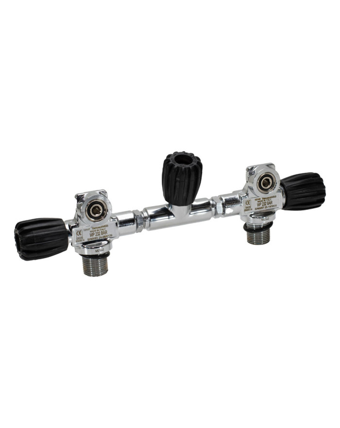 GRIFO BIBOTELLA ACERO BUCEO 12/15 L 203  mm CON MANIFOLD Y AISLADOR | TDS DIVING GEAR