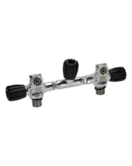 GRIFO BIBOTELLA ACERO BUCEO 12/15 L 203  mm CON MANIFOLD Y AISLADOR | TDS DIVING GEAR
