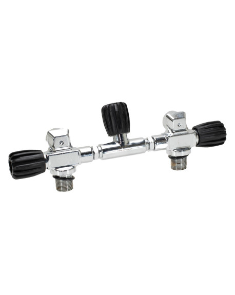 GRIFO BIBOTELLA ACERO BUCEO 12/15 L 203  mm CON MANIFOLD Y AISLADOR | TDS DIVING GEAR