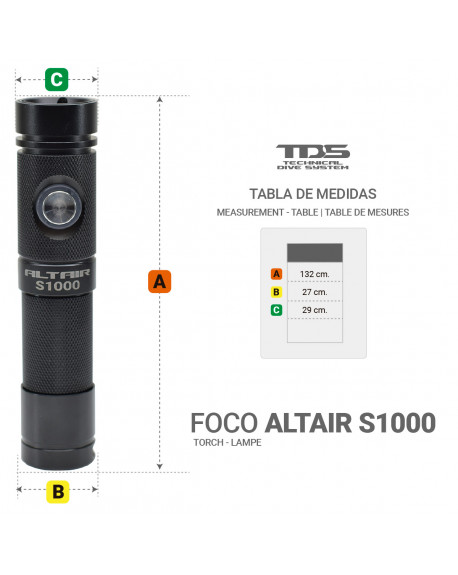 TDS ALTAIR S1000 DIVING LED TORCH LIGHT 1000 LUMEN