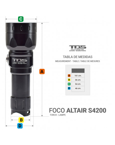 TDS ALTAIR S4200 DIVING LED TORCH 4200 LUMEN